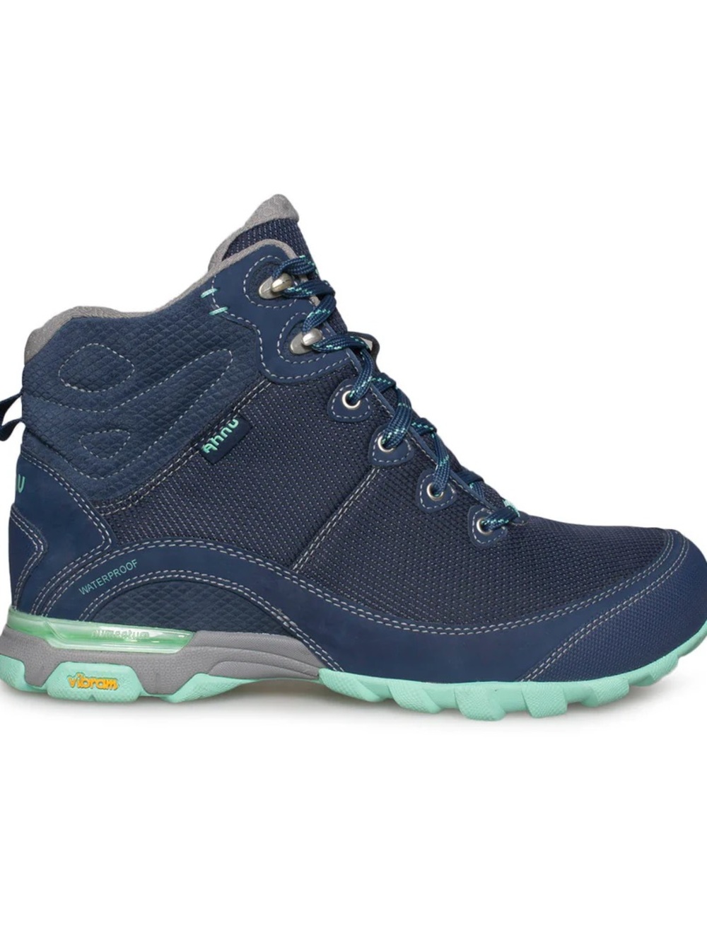 Teva X Ahnu Navy Lace-Up Hiking Boot with Mint Accent Sole - Women 8.5